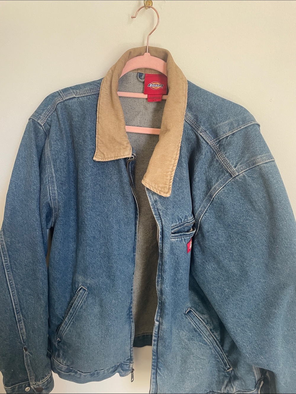 Dickies Blue Denim Jacket with Tan Collar - Picture 3 of 4